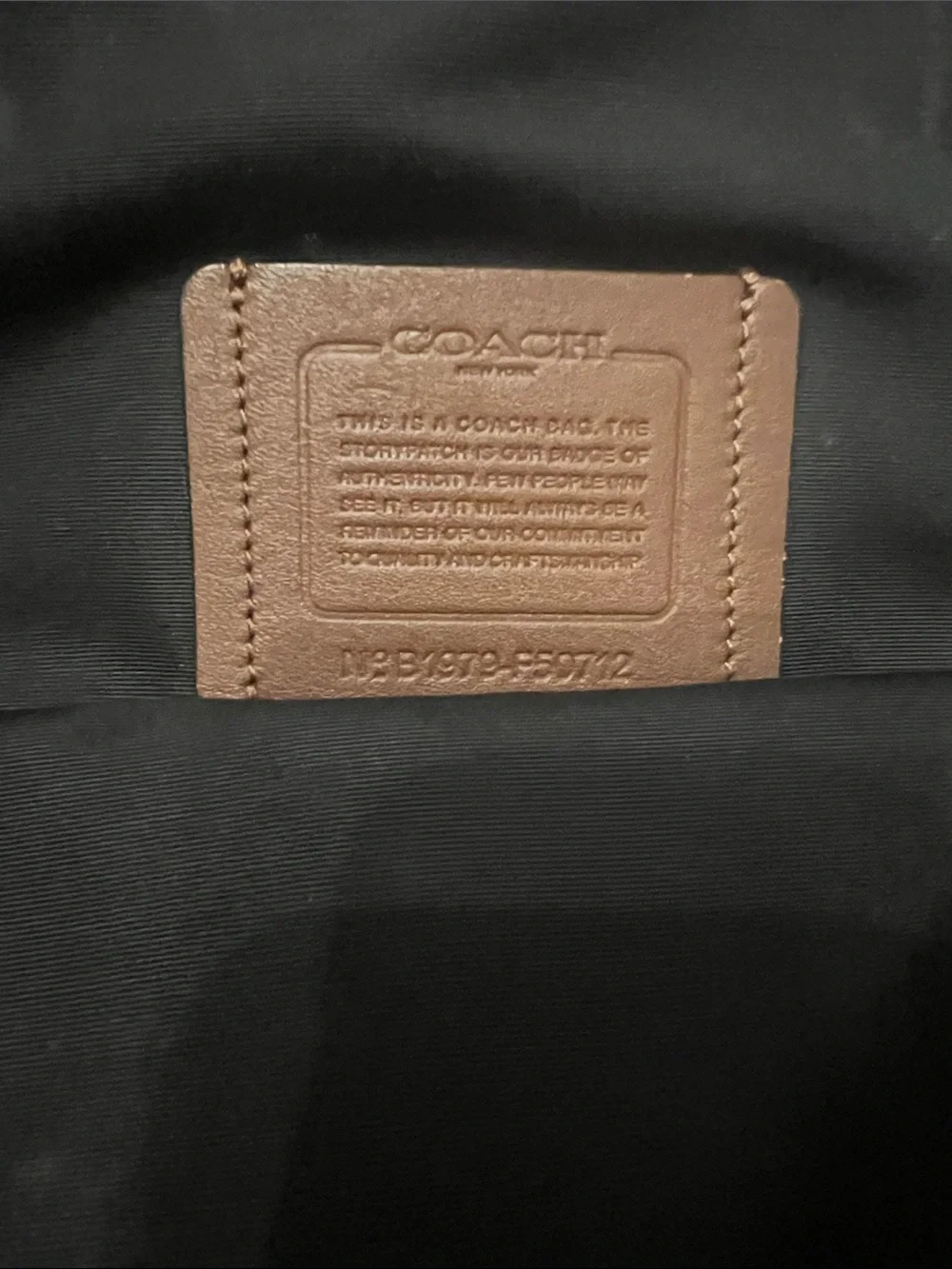 Coach Brown Leather Convertible Laptop Tote with Black Trim